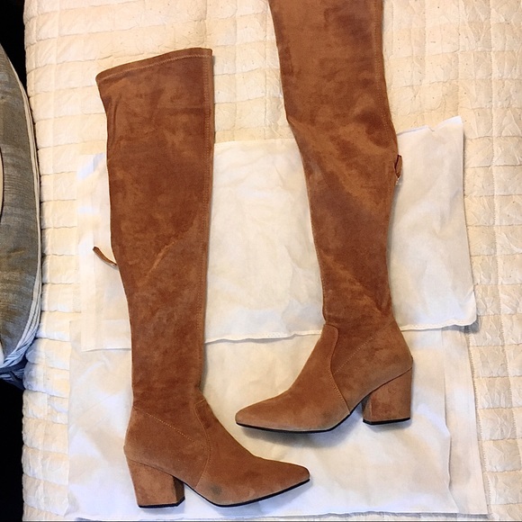 marlo over the knee boots in cognac suede (8) - Picture 3 of 6